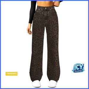 High Waisted Straight Leg Wide Leg Boyfriend Jeans with Microelastic